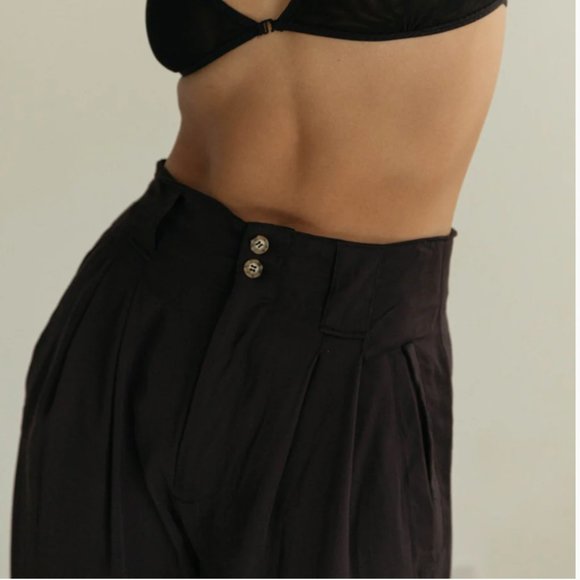 Na Nin Townes Rayon Twill Trouser Black - Picture 2 of 3